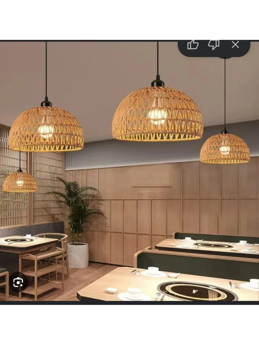 AOJUNSANSAN 3 Pack Woven Pendant Light Fixtures,10.2